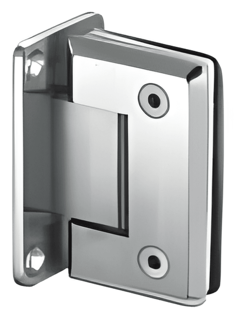 Wall to Glass Shower Hinge, Full Back Plate with Bevel Edge - SWH8500H-1: Polished nickel