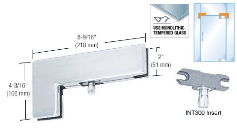 Sidelite Mounted Transom Patch with 1NT300 Insert: Satin Anodized