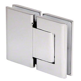 OIL DYNAMIC 180º GLASS-TO-GLASS HINGE, 90° hold open, cover plates: Polished Stainless