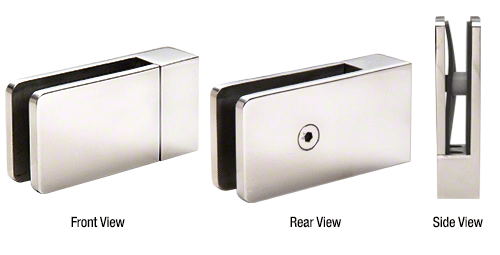 Tall Base Glass Clamp (SWG-02354): Polished Chrome