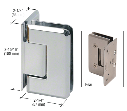 Cologne 044 Wall Mount Offset Back Plate Hinge: Polished Chrome