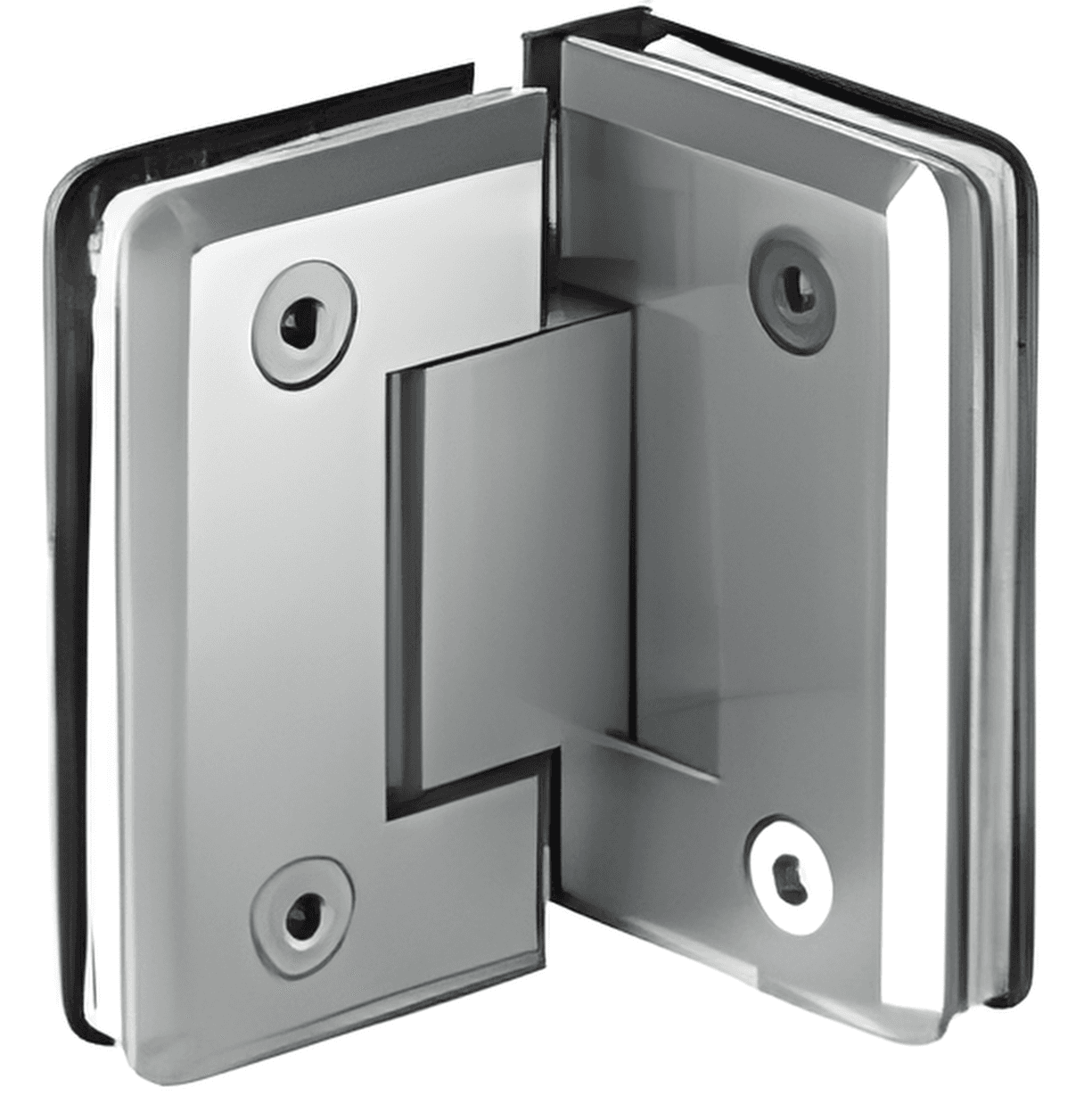 Glass to Glass Shower Hinge, 90 Degree with Bevel Edge - SWH8500H-4: Polished nickel