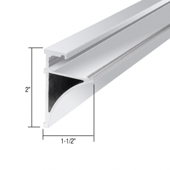 96" Shelf Extrusion for 1/4" Glass: Brite Anodized