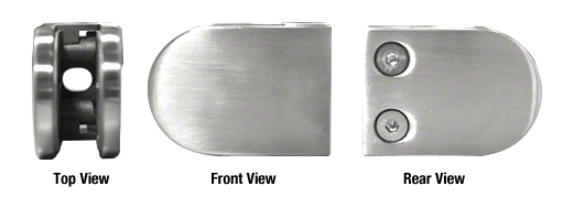 Large D-Shape Glass Clamp, Flat Back