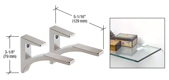 Aluminium Shelf Clips for 3/8" to 1/2" Glass (SWG-05076)