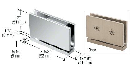 Cardiff Top or Bottom Mount Hinge (SWG-02288): Polished Chrome