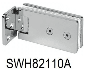 Wall to Glass Shower Hinge, Offset Back Plate - SWH82110A: Polished nickel