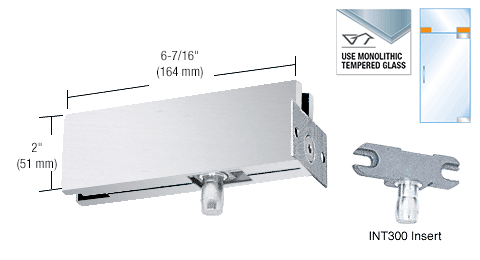Wall Mounted Transom Patch with 1NT300 Insert: Brushed Stainless