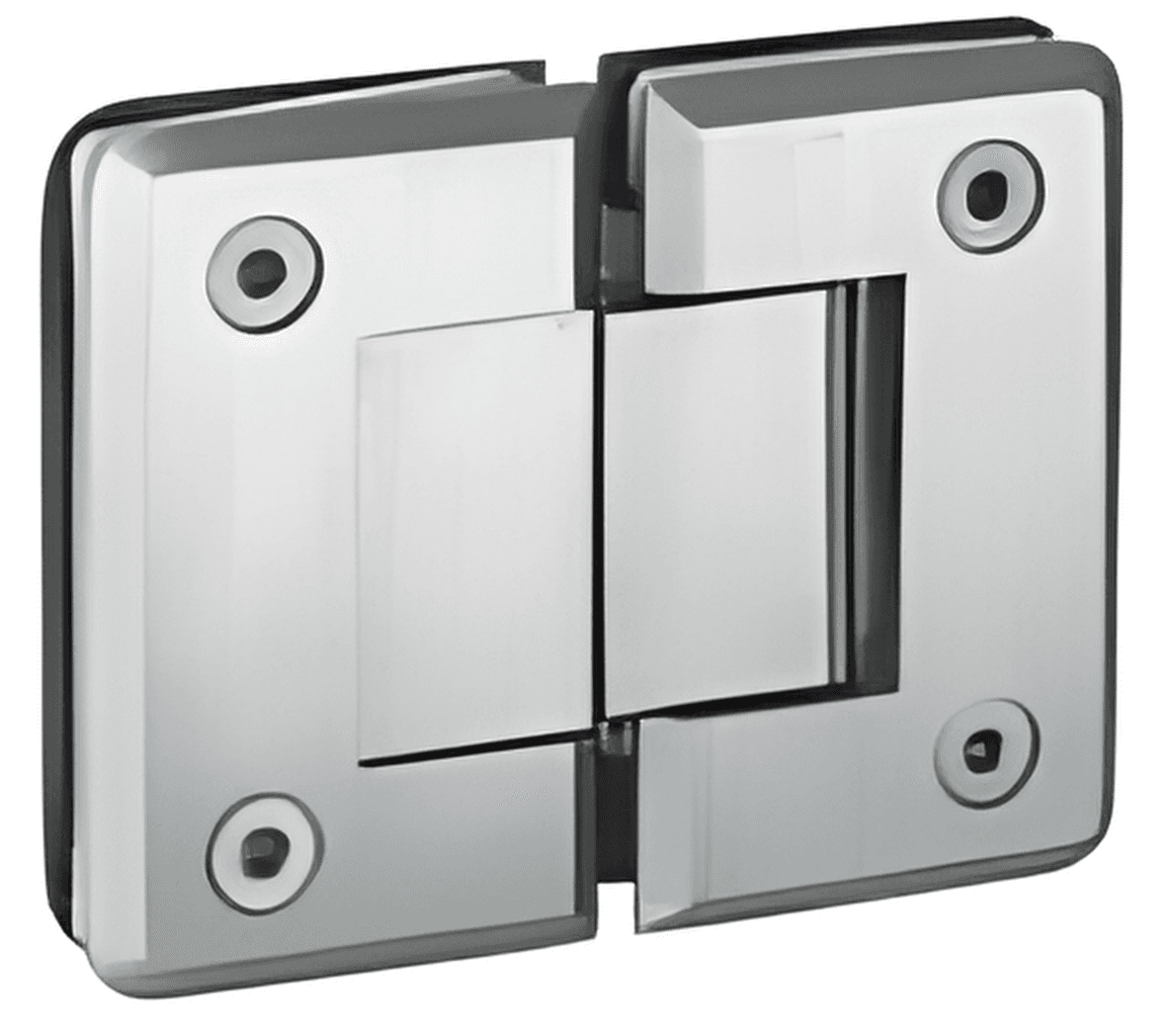 Glass to Glass Shower Hinge, 180 Degree with Bevel Edge - SWH8500H-2: Polished nickel