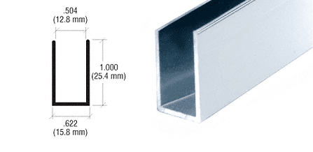 1/2" Aluminium U-Channel with 1" Wall Height (SWG-02729)