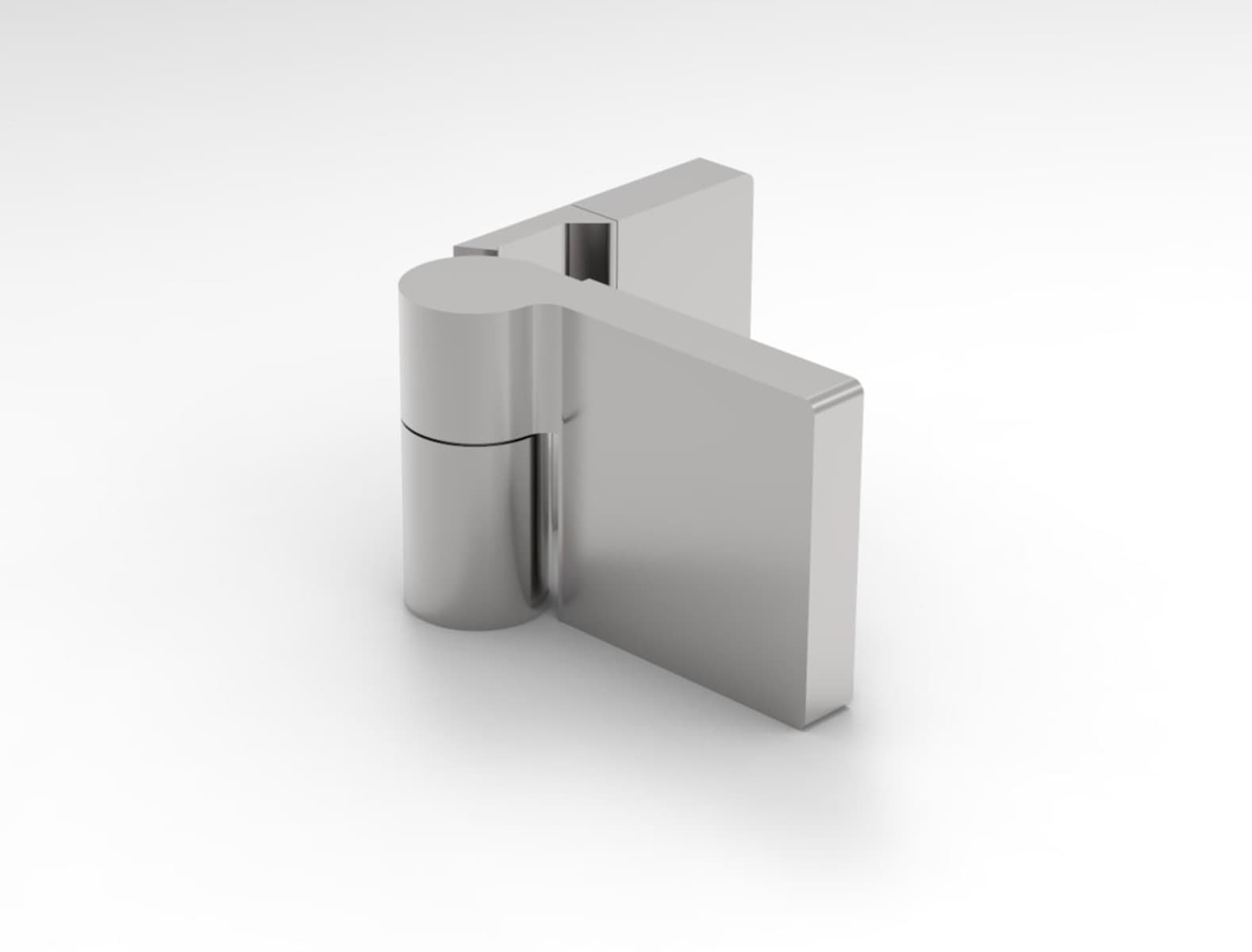 Lugano Flush-Fit Offset Wall Mount Hinge, Rise and Fall Action: Polished Chrome