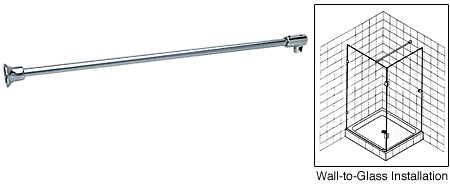 39" Wall-to-Glass Support Bar for 3/8" to 1/2" Glass (SWG-06008)