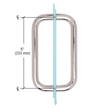 8" BMNW Back-to-Back Pull Handle without Washers: Polished Chrome