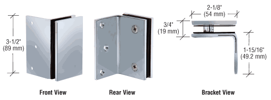 Geneva Series Glass Brackets: Polished Chrome