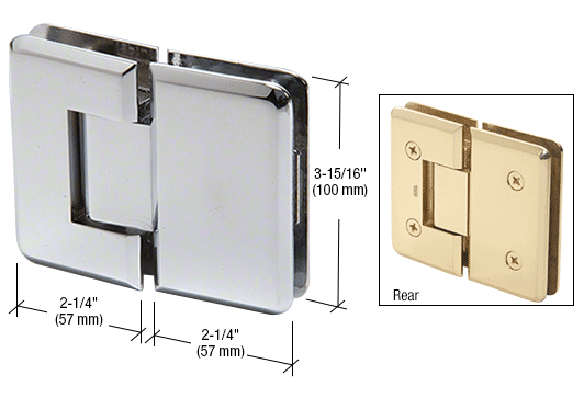 Cologne Series Glass-to-Glass Mount Hinges: Polished Chrome