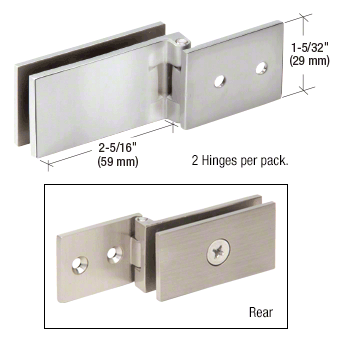 Square Corner Style Hinge: Polished Chrome