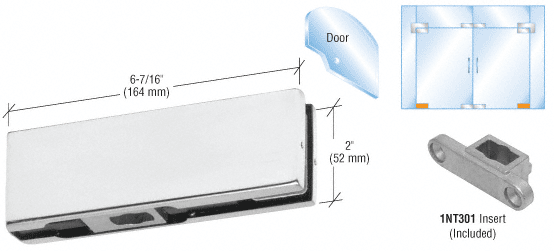 Bottom Door Patch Fitting with Insert No. 1NT301: Satin Anodized