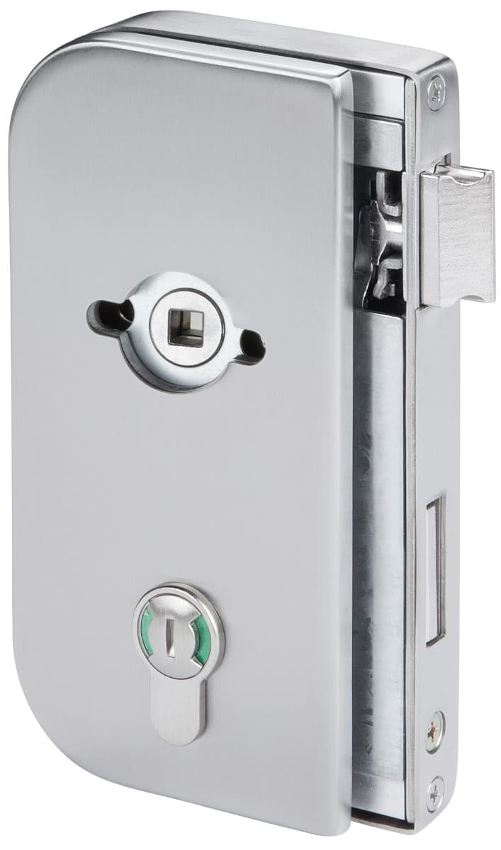 Office Glass Door Lock Case, WC Version, Prepared for Lever Rosettes: left
