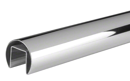 Round Cap Rail, 48,3 mm, 316 grade Stainless Steel: Polished Stainless