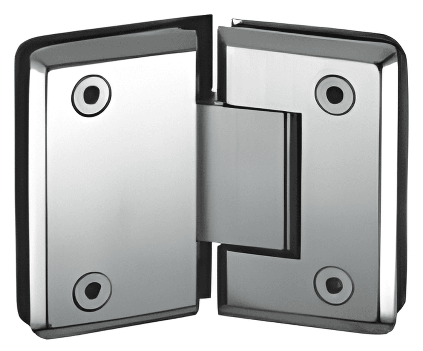 Glass to Glass Shower Hinge, 135 Degree with Bevel Edge - SWH8500H-3: Polished nickel