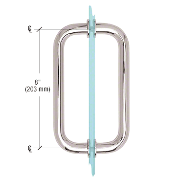 8" BM Back-to-Back Pull Handle with Washers: Polished Chrome
