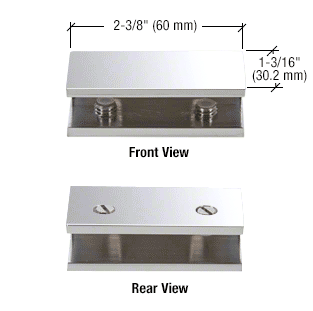 No-Drill Fixed Panel Clip, 5/16" to 3/8" Glass