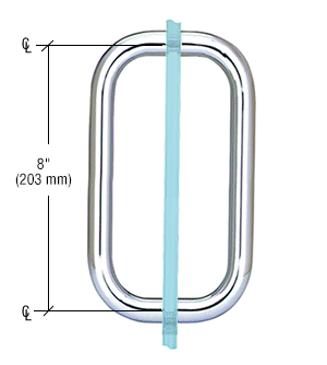 8 in Back to Back Solid Pull Handle, No Washers