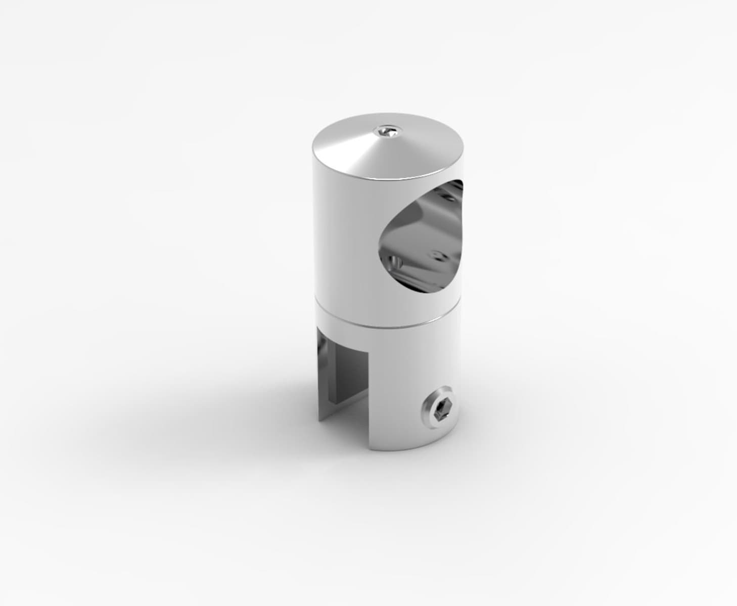Economy Glass Connector for 19 mm Support Bars, 8 to 10 mm Glass: Polished Stainless