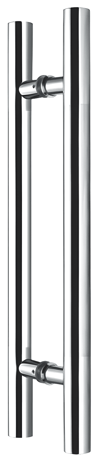 Glass Door Pull Handle, 300 mm Centre to Centre - SWDH801450 (C-C=300): Polished nickel