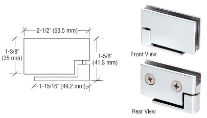 Surface Mount Cabinet Pivot Hinge: Polished Chrome
