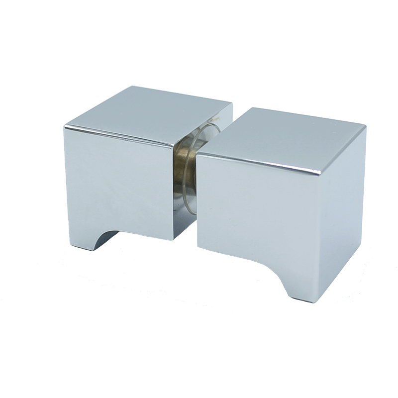 Square Premium Back-to-Back Door Knob, 32 x 32 x 32 mm: Polished Chrome