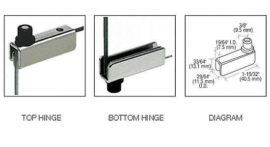 Standard Mount Hinge for Glass Doors