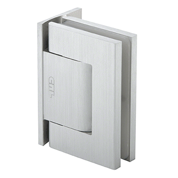 Wall-to-Glass Hold Open Hinge, Oil Dynamic, Offset Back Plate: Satin Anodized