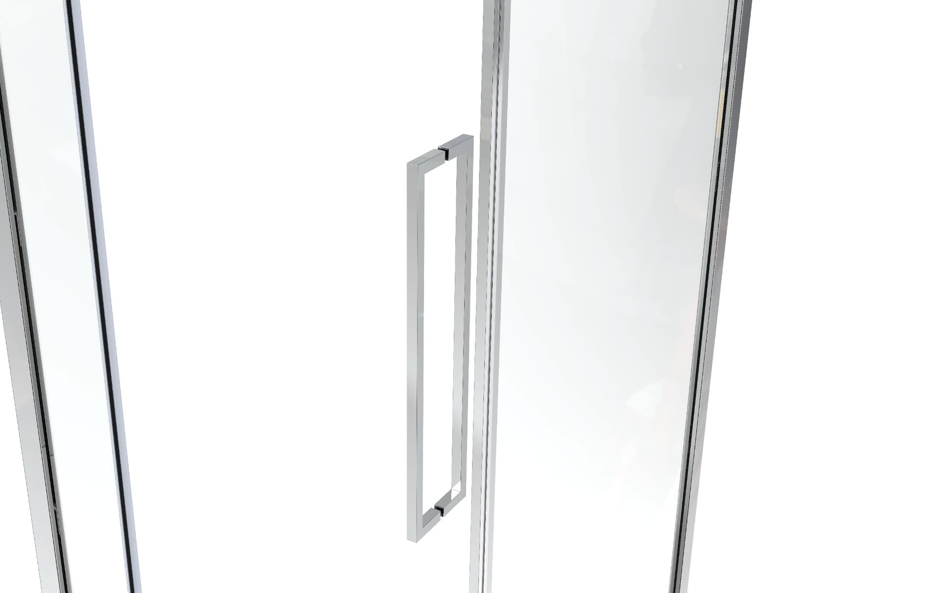 Slim Elegance Square Back-to-Back Pull Handles, 15 x 15 mm: Polished Chrome