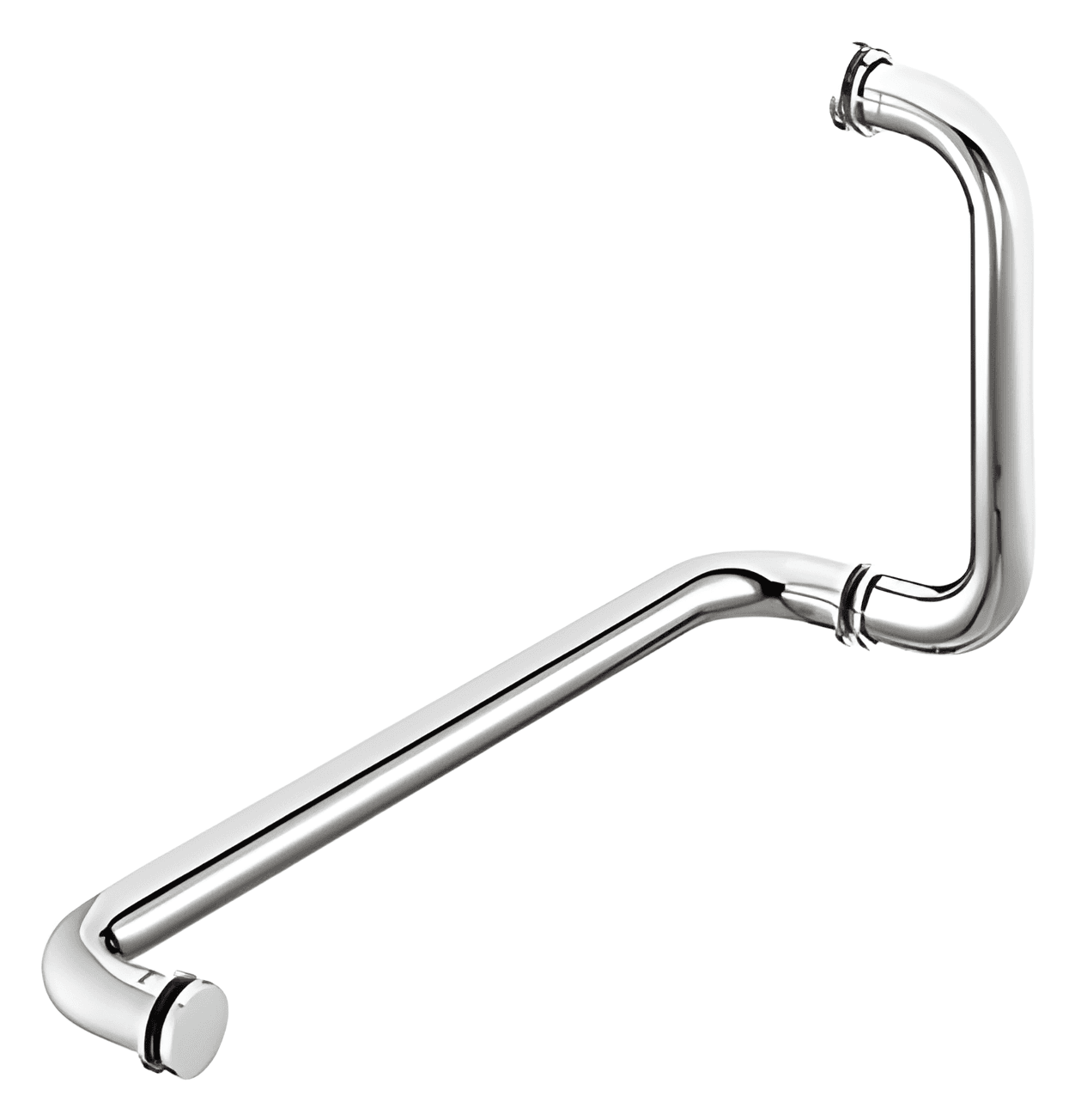 Both Sided Handle with Towel Rail, Solid Brass - SWDH801E: Polished nickel