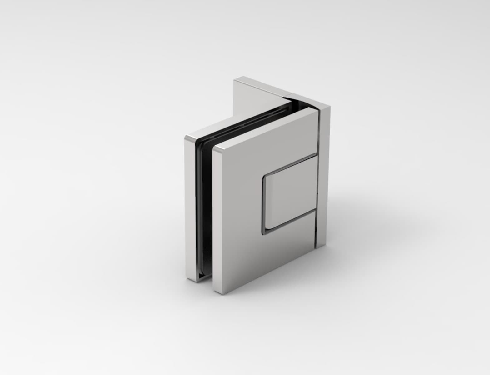 Nobiallo swing door hinge with rise-fall function, 90° glass wall: Polished Chrome