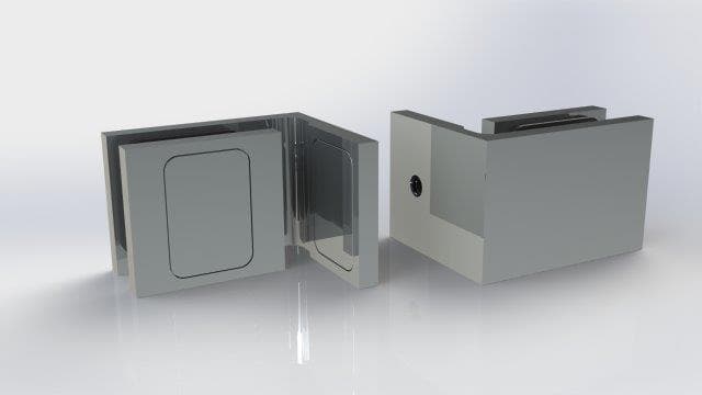 Altea Fixed 90 Degree Glass-to-Wall Clamp: Polished Chrome