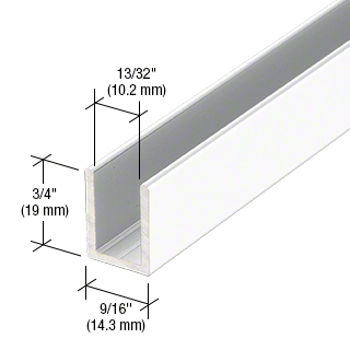 Deep U-Channel for 3/8" Glass - 95" (fits 8 - 10 mm glass): Matte White