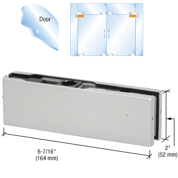 Top Door Patch with Insert No. 1NT303 for use with 19/32" Diameter Top Pivot: Satin Anodized