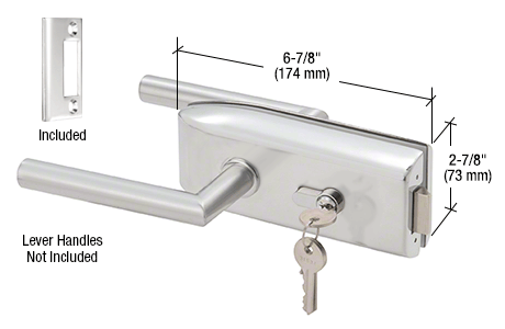 Glass Mounted Latch with Locks and Thumbturns: Satin Anodized