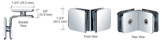 Traditional 90 Degree Glass-to-Glass Clamp (SWG-03465)