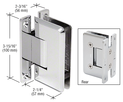 Cologne 037 Wall Mount Full Back Plate Hinge: Polished Chrome