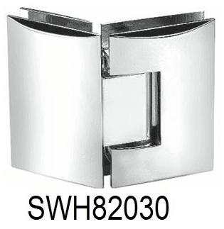 Glass to Glass Shower Hinge, 135 Degree with Curve Plate - SWH82030: Polished nickel