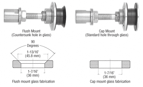 Swivel Combination Fastener for 3/4" Glass: Polished Stainless