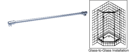 39" Glass-to-Glass Support Bar for 3/8" to 1/2" Glass (SWG-06030)