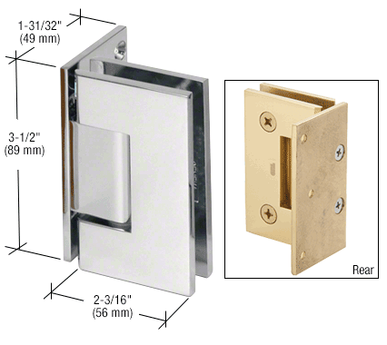 Geneva 544 Offset Back Plate Wall Hinge, 5 Degree Pre-Set: Polished Chrome
