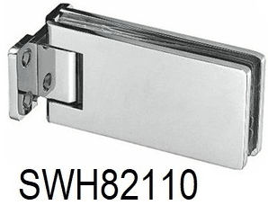 Wall to Glass Shower Hinge, Full Back Plate - SWH82110: Polished nickel