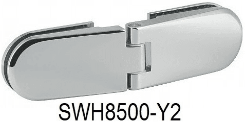 Glass to Glass hinge, suitable for 8-10mm toughened glass: Polished nickel