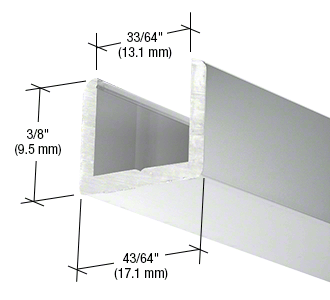 Regular U-Channel for 1/2" Glass, 95" Length