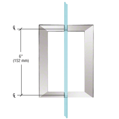 6" SQ Series Back-To-Back Pull Handles: Polished Chrome